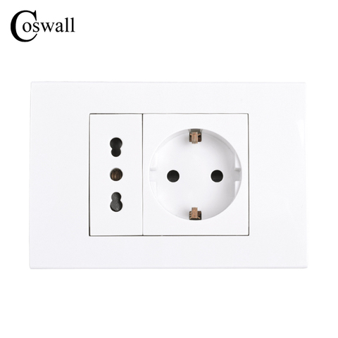 Coswall Italian / Chile Electrical Outlet With 16A EU Standard Wall ...