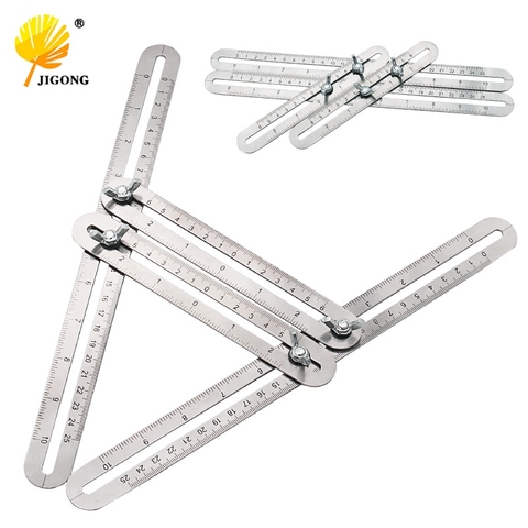 Jig Ruler Scale JIGONG Multi-function Adjustable Four-Sided Folding Measuring Tool ...