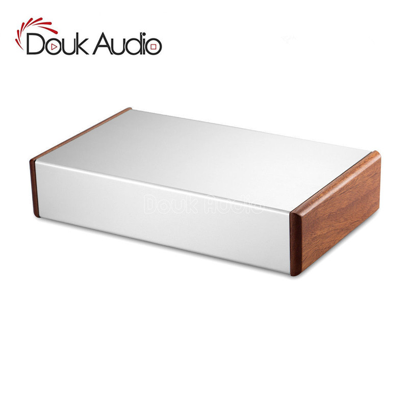Nobsound Aluminum Chassis Amplifier Case Wooden Side Panel Box Mini ...