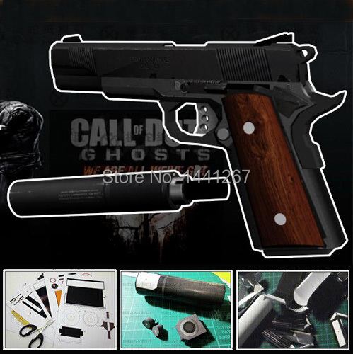 3D Paper Model Firearm Gun/Pistol M1911 Finished Length 21cm 1:1 Scale ...