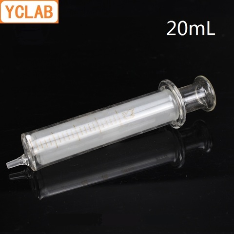 Lab Syringe Injector YCLAB 20mL Glass Syringe Injector Ink Sampler with Needle Laboratory ...