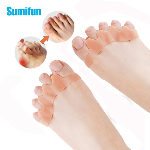 Uds de Gel de silicona separador de dedos de los pies Hallux Valgus ortopédicos Protector pulgar Corrector espaciadores alivio del dolor de juanetes de cuidado de los pies herramienta de Pedicura ► Foto 1/6