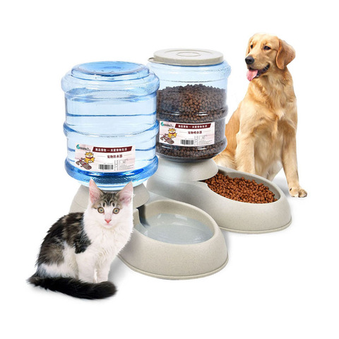 Alimentador automático para mascotas, fuente de agua para gato, Gato de plástico, alimentación con biberón, cuencos, dispensador de agua, 3.8L ► Foto 1/6