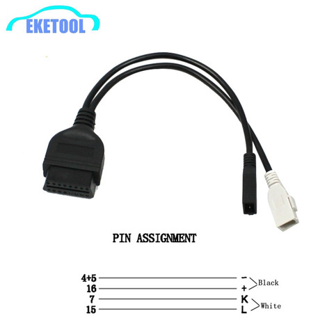 Adaptador de conector VAG COM para Audi, 2x2, OBD, OBD2, 2P + 2P a 16 Pines, 2P + 2P a conector de transferencia de 16 pines ► Foto 1/6