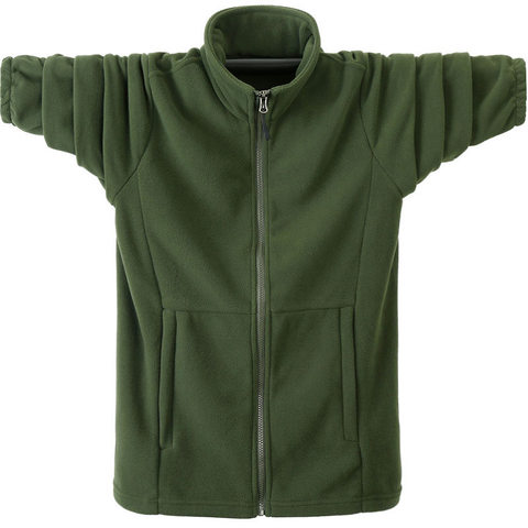 Sudaderas con capucha para hombre, chaqueta informal de lana, abrigo cálido verde militar, abrigos de talla grande 6XL, Otoño e Invierno ► Foto 1/6