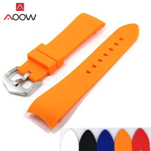 Correa de silicona suave de 18mm, 20mm, 22mm, 24mm, banda de goma Universal para el arco del codo, pulsera deportiva de repuesto impermeable, accesorios para reloj ► Foto 1/6