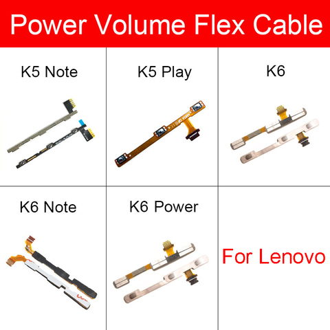 Botón lateral de encendido/apagado Cable flexible para Lenovo Vibe K5 K6 Note Power K52e78 A7020 K53a48 K5Play cinta flexible de volumen de potencia ► Foto 1/6