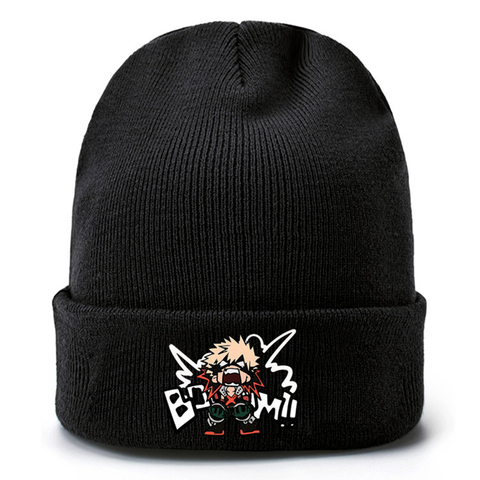 Boku no Hero Academia de Anime Bakugou Katsuki, gorro de punto Hip-Hop, gorro cálido para Cosplay, Unisex ► Foto 1/4