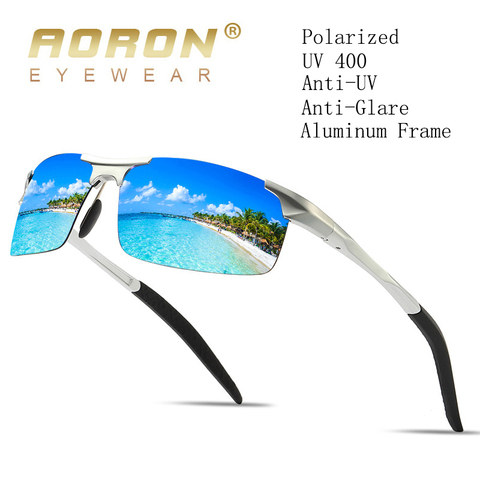 AORON polarizado gafas de sol para hombre deportes gafas de sol de conducción UV400 protección de marco de aluminio espejo gafas de sol gafas Vintage ► Foto 1/6