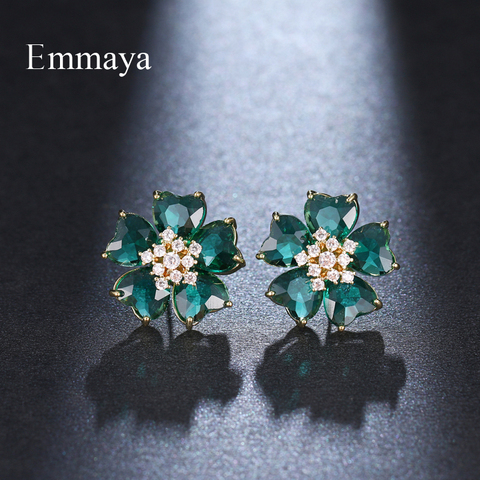 Emmaya-pendientes en forma de flor para mujer y niña, arete multicolor con forma de flor floreciente para mujer y niña, vestido con personalidad para fiesta de cena, regalo de fantasía ► Foto 1/6