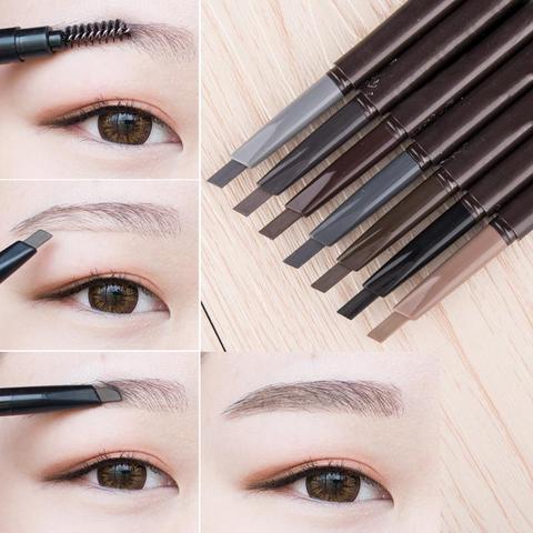 2022 maquillaje de 5 colores doble automático giratorio cejas lápiz impermeable ceja Natural pomada lápiz de cejas con el cepillo TSLM2 ► Foto 1/6