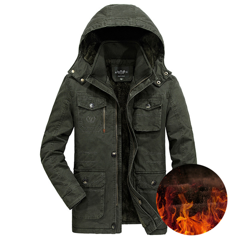 Chaqueta militar de invierno de talla grande 7XL 8XL para Hombre, prendas de vestir de algodón grueso y cálido cazadora para Hombre, chaquetas de lana con forro, Parkas con capucha para Hombre ► Foto 1/6