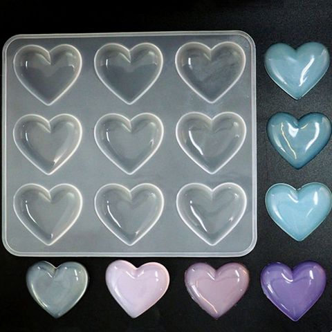 Molde de silicona para postres, 9 tazas, corazón, Chocolate, para hornear, Cupcake, molde para joyería de resina ► Foto 1/6