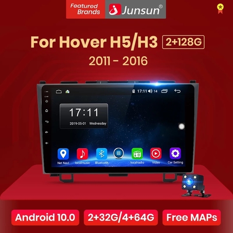 Junsun V1 Android 10 AI Control de voz de la Radio del coche Carplay Multimedia Navi GPS para Haval Hover gran pared H5 H3 2011-2016 2din DVD ► Foto 1/6