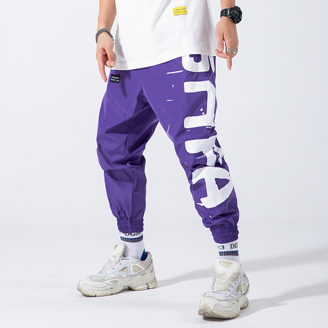 Joggers de Hip Hop hombres carta impresión hombre Harem Pants Streetwear tobillo Casual-longitud Pantalones Hombre Pantalones de correr de moda para las mujeres ► Foto 1/6