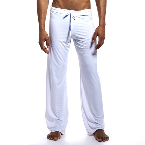 Pantalones transpirables de seda helada para Hombre, ropa de descanso, Pijama informal, holgado, de talla grande ► Foto 1/6