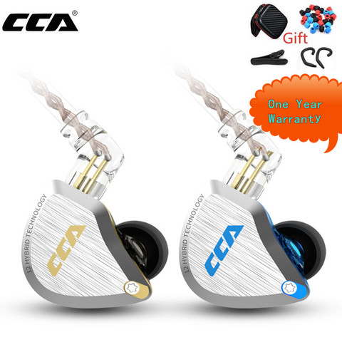 Auriculares metálicos CCA C12 5BA + 1DD Hybrid, 12 unidades, auriculares con graves HIFI, cancelación de ruido, KZ E10 ► Foto 1/6