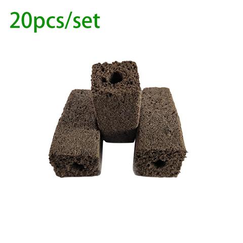 Bonsai-Pellets de turba de 20 piezas, tapones de arranque de semillas, palé de arranque, bloque de suelo de plántulas, 20x20x40mm, herramienta profesional fácil de usar ► Foto 1/6