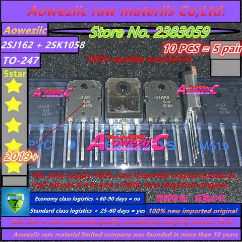 Aoweziic-Tubo de contador auditivo de alta potencia, 2022 + 100% nuevo importado original 2SJ162 2SK1058 2SJ162 K1058 J162 TO-247 (1 par) ► Foto 1/3