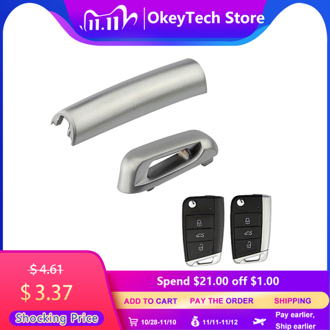 OkeyTech para coche lateral para llave de coche, pieza metálica mate para VW Golf 7 GTI MK7 T5 Skoda Octavia A7, funda plegable para llave remota ► Foto 1/6