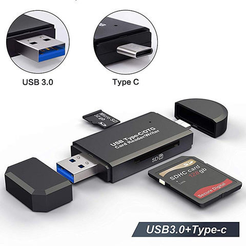 OTG-Lector de tarjetas de memoria inteligentes tipo C y USB 3.0, dispositivo de lectura para micro sd, sd, USB, adaptador, unidad flash, de diferentes colores, compatible con dispositivos electrónicos ► Foto 1/6