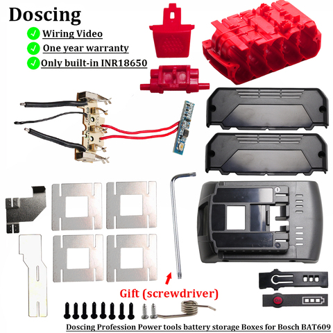 Doscing-placa de circuito PCB de carcasa de plástico para BAT618, indicador LED de 18V, BAT610, BAT609G, BAT618, batería de iones de litio, Vídeo tutorial ► Foto 1/6