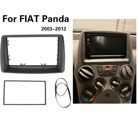 2 Din Radio Fascia para FIAT Panda 2003- 2012 doble din marco estéreo Panel Dash Instalación en Kit de marco ajustable placa ► Foto 1/6