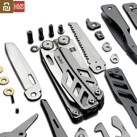 En Stock Xiaomi HUOHOU Multi-función cuchillo plegable de bolsillo 15 funciones cuchillo plegable abrelatas de botella/destornillador/alicates al aire libre # ► Foto 1/6