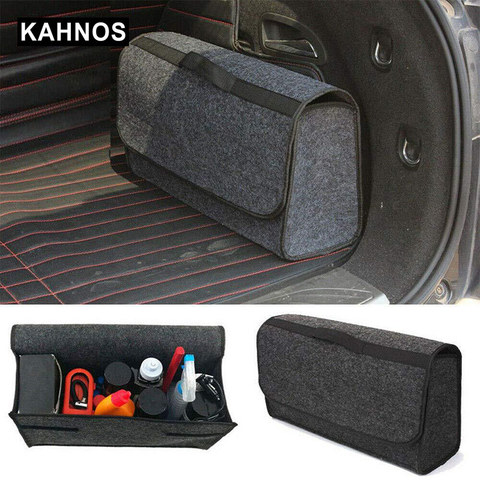 Bolsa organizadora para automóvil organizador de maletero de coche, organizador de asiento de coche de lana, fieltro, remolque, contenedor grande, bolsa de almacenamiento impermeable ► Foto 1/6