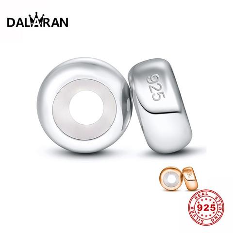 DALARAN 2 unids/lote 925 de plata esterlina tapón espaciador perlas encanto Diy pulsera y brazalete para mujer auténtica de fabricación de la joyería ► Foto 1/6