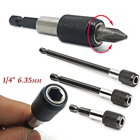 Destornillador magnético de taladro eléctrico de liberación rápida, vástago hexagonal 1/4, 60mm, 100mm, 150mm, herramienta de cambio rápido de caña ► Foto 1/6