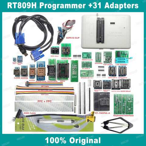 RT809H RT809F PROGRAMADOR USB Universal + 31 tems con adaptadores TSOP56 SOP44 PLCC44 1,8 V + programador EDID Cble mmc-nand Bios ► Foto 1/6