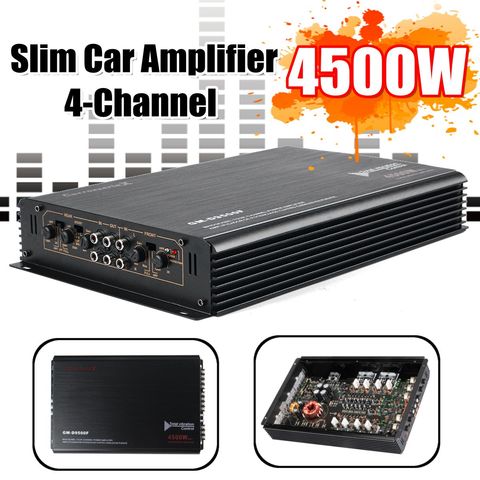 AMPLIFICADOR DE POTENCIA DE Audio estéreo para coche, 12V, 4500W, 4 canales, Clase A/B, estéreo 3D, Subwoofer envolvente, amplificador de Metal para coche ► Foto 1/6