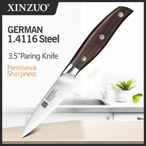 XINZUO-cuchillo de pelar de acero inoxidable de 3,5 pulgadas, antideslizante, ergonómico, mango de sándalo rojo, Cuchillo de pelado de frutas Cocina ► Foto 1/6