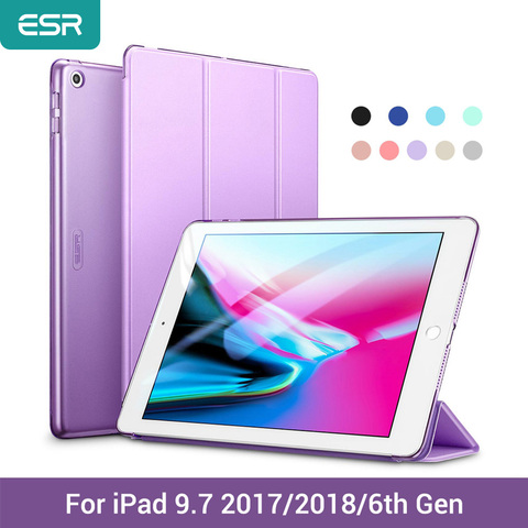 ESR-funda colorida de piel sintética para iPad, cubierta ultrafina de 9,7 pulgadas y 2022 pulgadas, funda de desbloqueo de pantalla para iPad 9,7 2017 y 2022 de 6. ª generación ► Foto 1/6