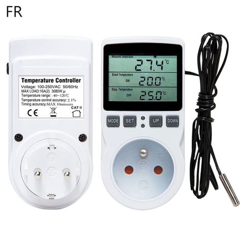 Termostato Digital enchufe controlador de temperatura salida 16A con Sensor de temporizador ► Foto 1/6