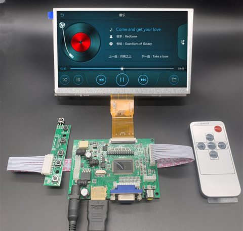 Pantalla LCD HDMI de 7 pulgadas, 1024x600, con Monitor de placa controladora, para Mini ordenador Raspberry Pi B + 2 3 Banana/Orange Pi ► Foto 1/6