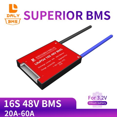 Módulo de batería de litio Po4 de 3,2 V, 16S, 48V, 20A, 30A, 40A, 60A18650, PCM, Placa de protección de batería BMS, PCM con batería de litio equilibrada ► Foto 1/6