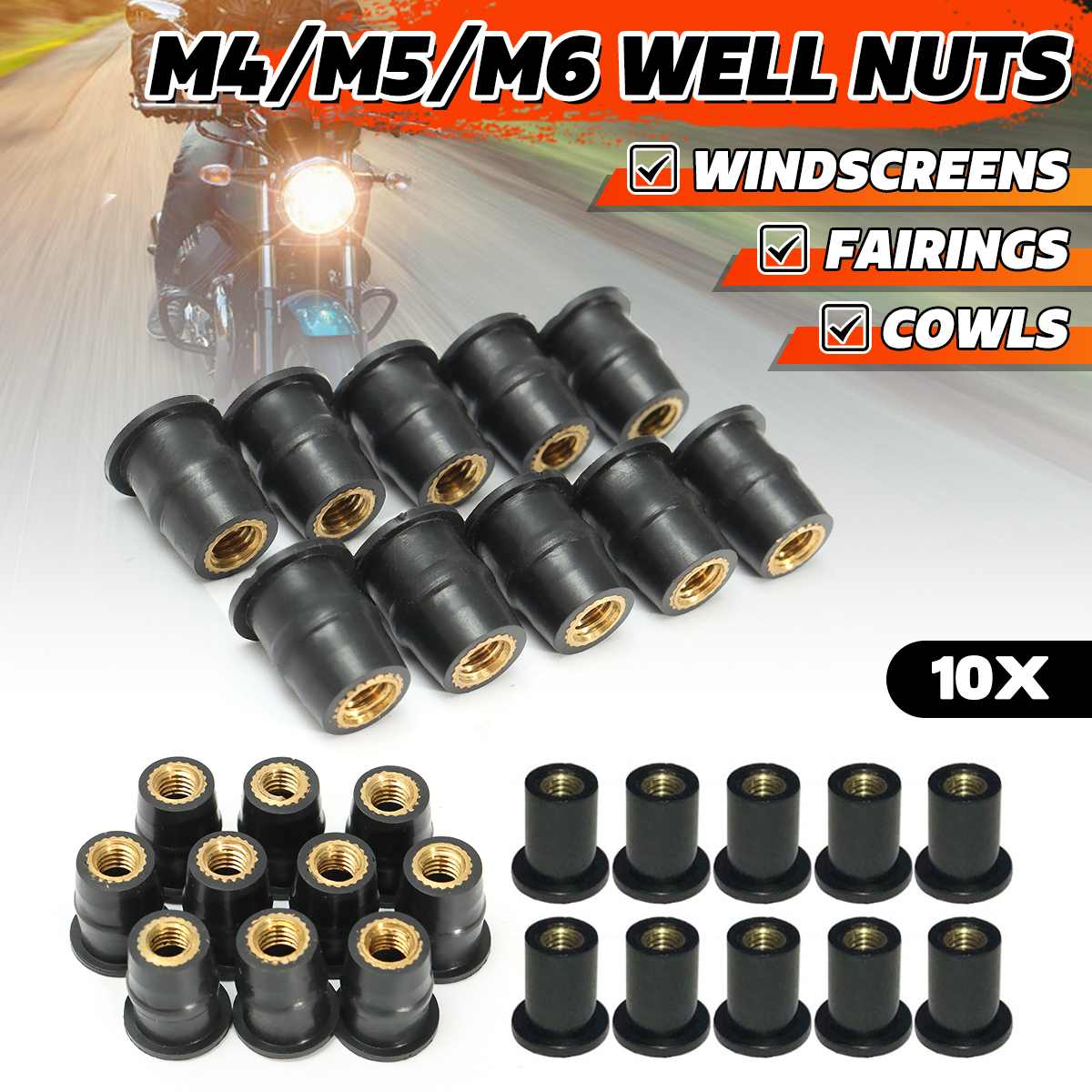 Parabrisas de M5 de 10/20x M4/M6/TUERCAS Rawlnut de goma 4/5/6mm, accesorios de fijación de carenado para motocicleta ► Foto 1/1