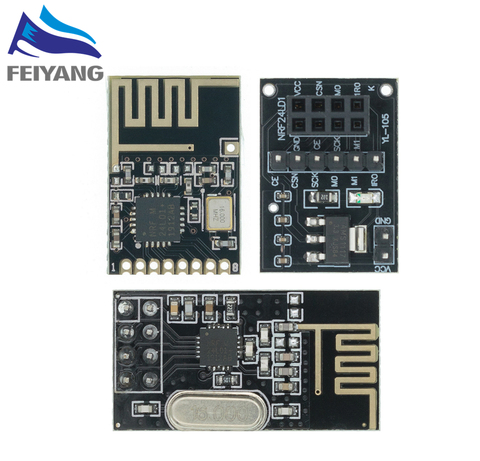 10 piezas NRF24L01 + transmisión inalámbrica de datos para 2,4G/La NRF24L01 versión de actualización 2 Mbit/s NRF24L01 placa adaptador de enchufe de jabalí ► Foto 1/4