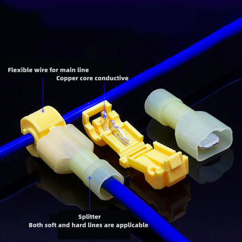 Bloque de terminales tipo T en caja, clip de conexión de cable y cable, enchufe de conector rápido sin pelar, accesorio para electrodomésticos, 60-240 Uds. ► Foto 1/6