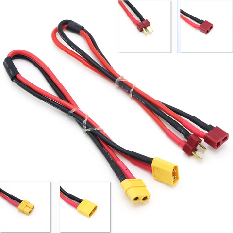 Deans-Adaptador de conector hembra XT60/T a macho, Cable de extensión de 30MM, adaptador de cables para batería Lipo RC, 14AWG ► Foto 1/6