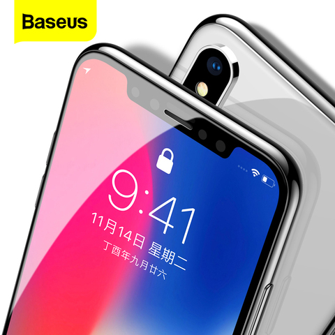 Baseus-Protector de pantalla de cristal templado para iPhone, Protector de pantalla de 0,3mm para iPhone 12, 11 Pro, Xs, Max, X, Xr, 12 Pro Max ► Foto 1/6