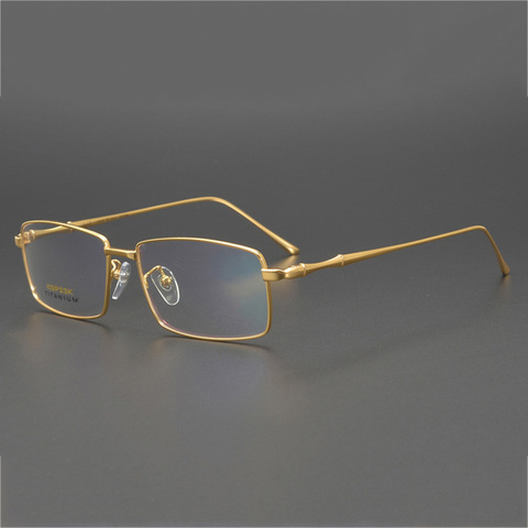 Vazbata-Gafas de titanio para hombre, lentes con montura completa, de oro de 23k, no se destiñe, ultraligeras, graduadas ► Foto 1/6
