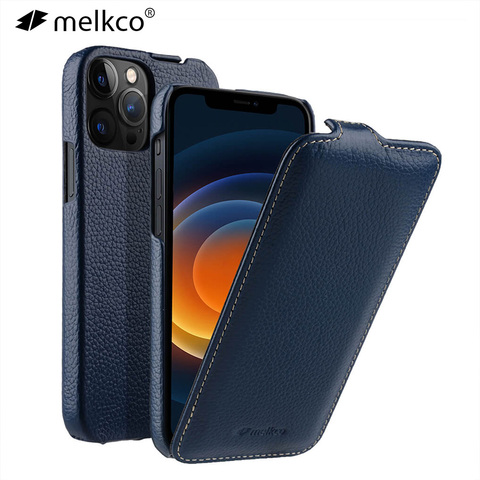 Funda abatible de cuero genuino para iPhone 12 Pro Max 12Pro mini 11, carcasa de lujo Vertical abierta para teléfono de vaca Real ► Foto 1/6