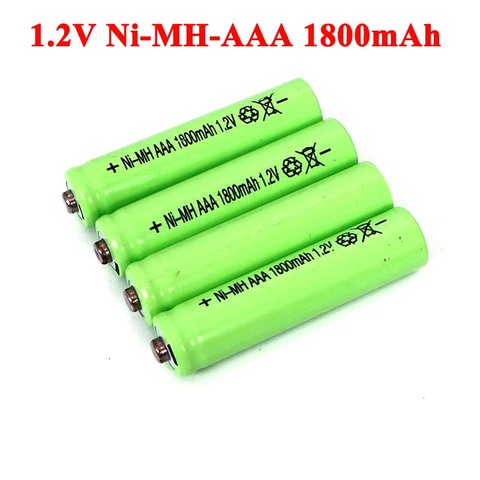 Pilas AAA de 1,2 v NI-Mh recargables, batería de 1800mAh ni mh de 1,2 V aaa para coche eléctrico de Control remoto, juguete RC ues ► Foto 1/5