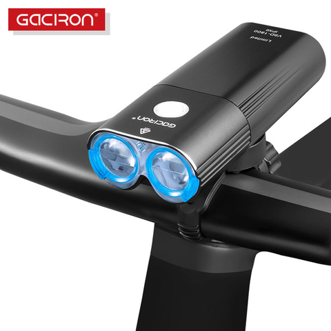 GACIRON-luz LED para bicicleta de montaña, Faro de 400-1800LM con Banco de energía USB de línea remota, IPX6 ► Foto 1/6