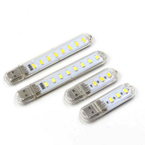 Mini linterna LED Usb, luz de trabajo portátil, 3LED, 8LED, luz de lectura blanca cálida, luz de carga de ordenador por USB ► Foto 1/6