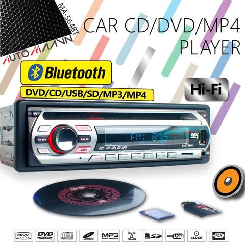 Reproductor con ranura para receptor de RADIO, CD/DVD, USB/TF, BLUETOOTH, para coche en el salpicadero ► Foto 1/6