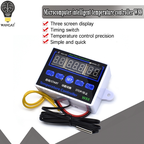 Termostato Digital para incubadora controlador de temperatura, termorregulador para relé, Control de enfriamiento de calefacción, 10A, 12V, 24V, 110V, 220V ► Foto 1/6